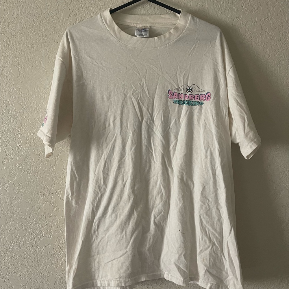 Old School Trucking Shirt Hanes Beefy T Mens Shirt Size Size L